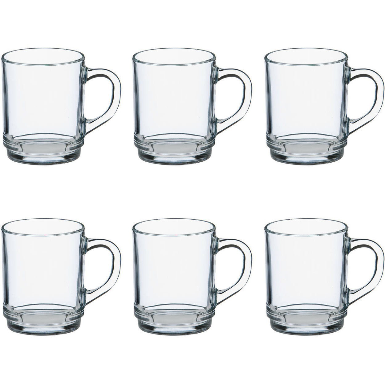12x stuks Theeglazen/koffieglazen transparant glas 260 ml - Top Merken Winkel